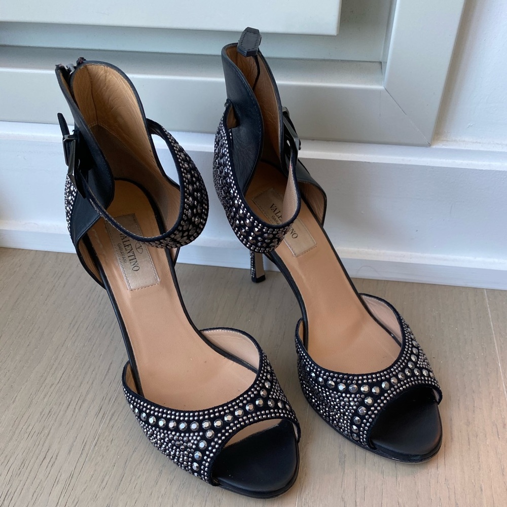 Valentino Studded Heels with Ankle Cuff